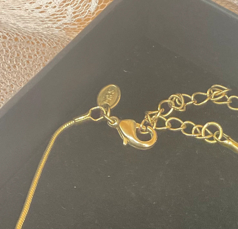 M&S Gold-Tone Abalone Pendant Necklace – Iridescent Pear-Shaped Shell
