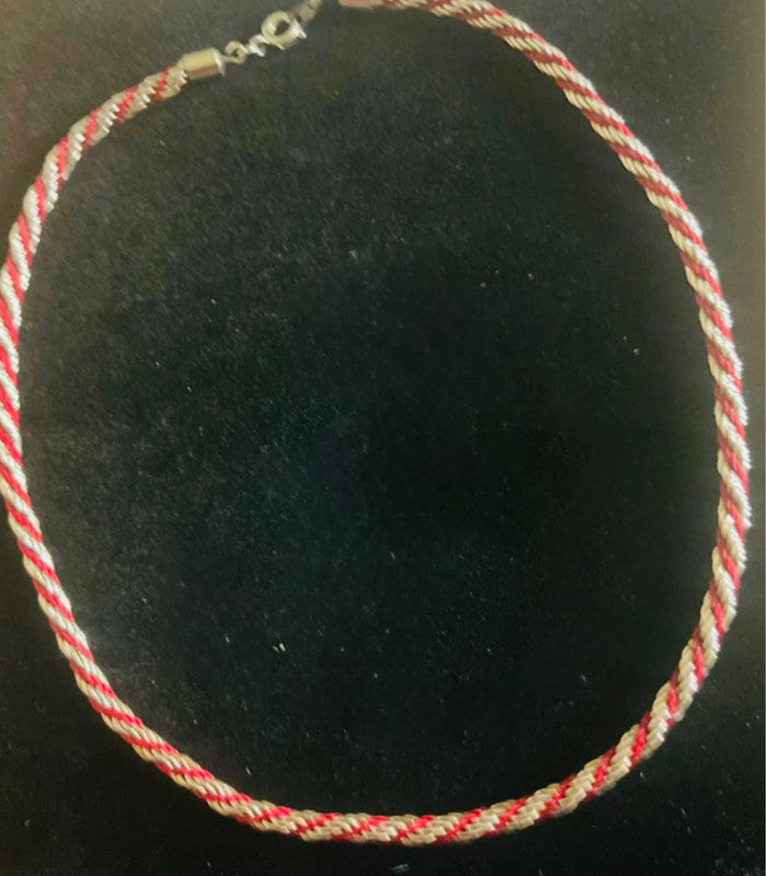 Red & Gold Rope Twist Necklace – Modern Statement Jewelry