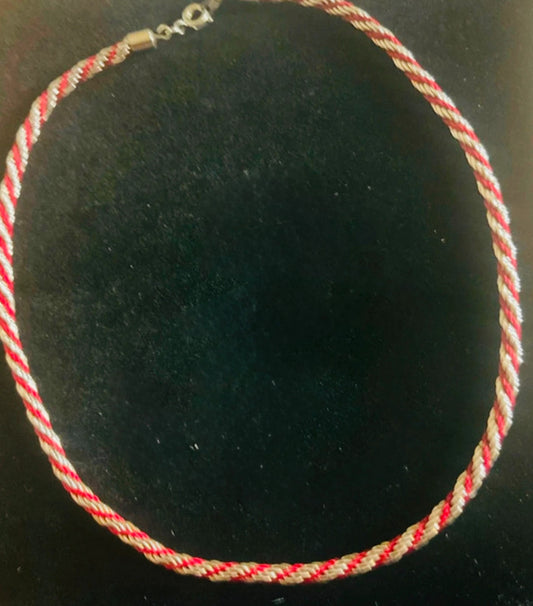 Red & Gold Rope Twist Necklace – Modern Statement Jewelry